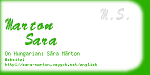 marton sara business card