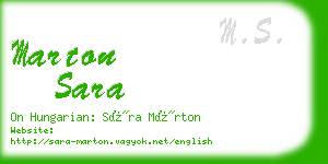 marton sara business card